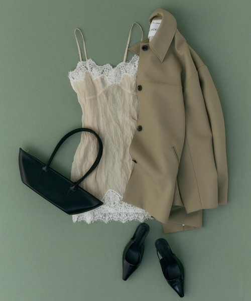 JOSE MOON キャミソール SHEER TRIMMING LACE CAMISOLE/シアー