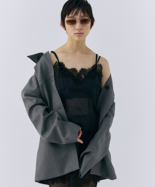 josemoon シアートリミングレースキャミソール JOSE MOON キャミソール SHEER TRIMMING LACE CAMISOLE/シアー