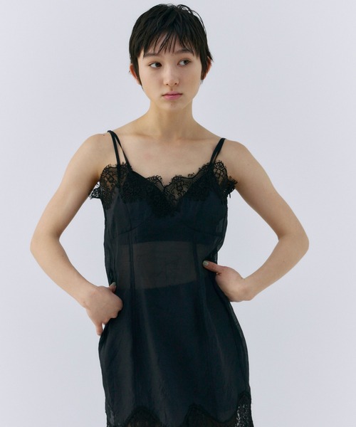 JOSE MOON LACE TRIM CAMI レーストリムキャミ ブラック* JOSE MOON（ジョゼムーン） キャミソール LACE TRIM CAMI/レーストリム