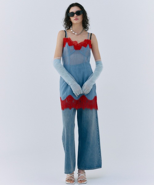 JOSE MOON キャミソール SHEER TRIMMING LACE CAMISOLE/シアー