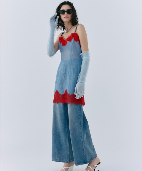JOSE MOON キャミソール SHEER TRIMMING LACE CAMISOLE/シアー