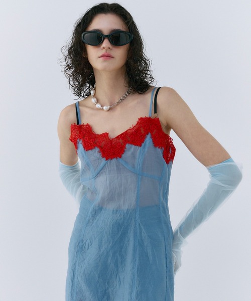 JOSE MOON キャミソール SHEER TRIMMING LACE CAMISOLE/シアー