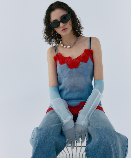 JOSE MOON キャミソール SHEER TRIMMING LACE CAMISOLE/シアー