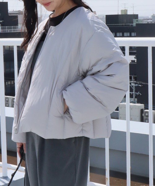 「libelle more」 「MARBLEWALTZ」ダウンジャケット L モカ レディース_画像4