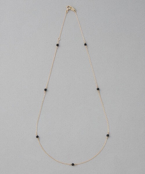 ete（エテ） ネックレス 「レイヤー」 K10YG ブラックカルセドニー