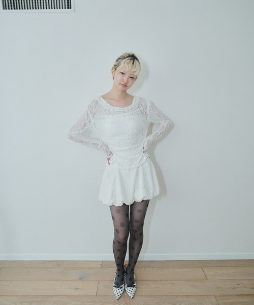 Smyeon スカート Lace balloon skirt/レースバルーンスカート