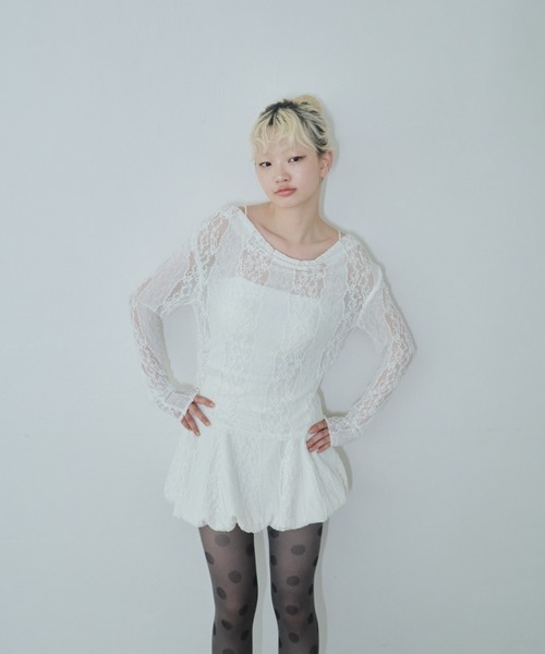 Smyeon スカート Lace balloon skirt/レースバルーンスカート