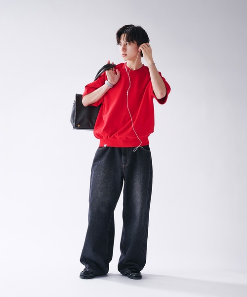 Adoon plain tシャツ Shallow V-neck Short Sleeve Sweat / 浅Vネック