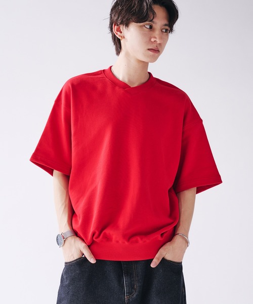 Adoon plain tシャツ Shallow V-neck Short Sleeve Sweat / 浅Vネック