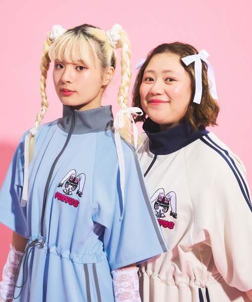 PUNYUS ワンピース Rabbit girl半袖トラックワンピース