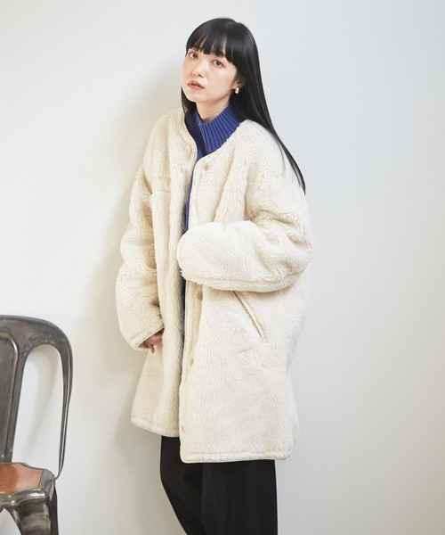 LOWRYS FARM（ローリーズファーム） ノーカラーコート FREE アイボリー