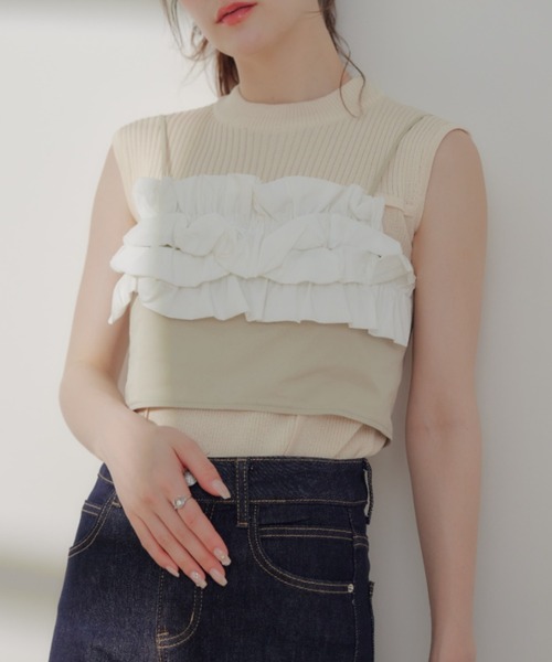 ECREL キャミソール バルーンフリルリボンビスチェ : ZOZOTOWN Yahoo