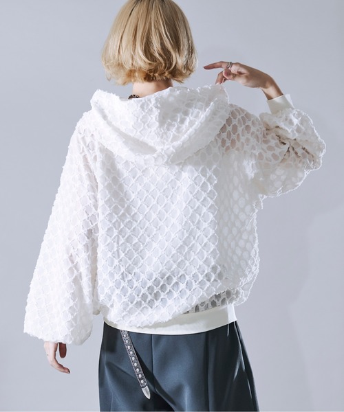 Ellno Loset ブルゾン アウター シアーフリンジジャガード