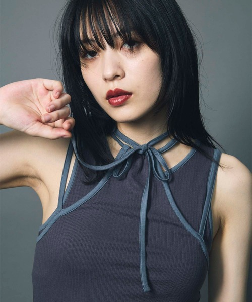 タンクトップ ノースリーブ 「led.tokyo」HAULTERNECK TANK TOP SET/ホルターネックタンクセット レディース led.tokyo タンクトップ ノースリーブ 「led.tokyo」HAULTERNECK