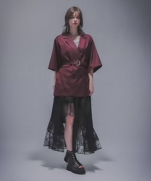 HARE サスツキ チュール ベルト スカート グレー HARE サスツキ