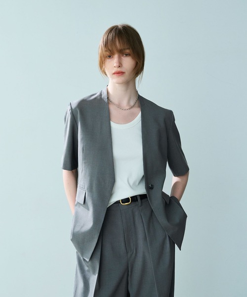 N.O.R.C ジャケット ノーカラージャケット ハーフスリーブジャケット