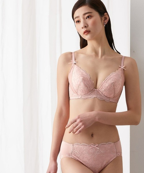 ニッセン（nissen） ブラジャー ショーツセット Jで包む脇高タック入り