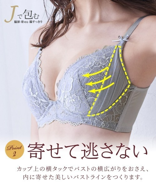 ニッセン（nissen） ブラジャー ショーツセット Jで包む脇高タック入り