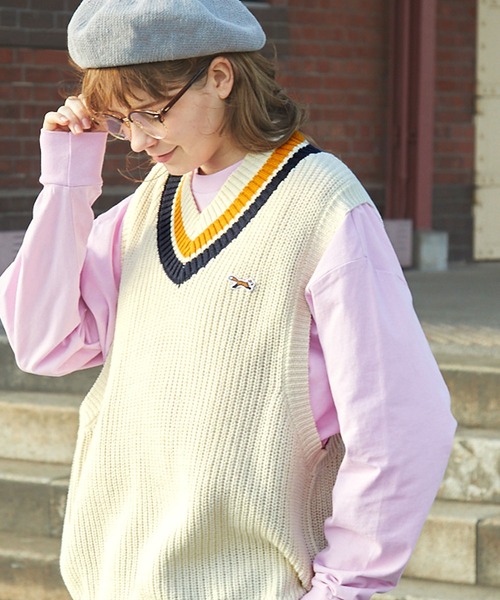 「PENNEYS」 Vネックニット M ネイビー メンズ
