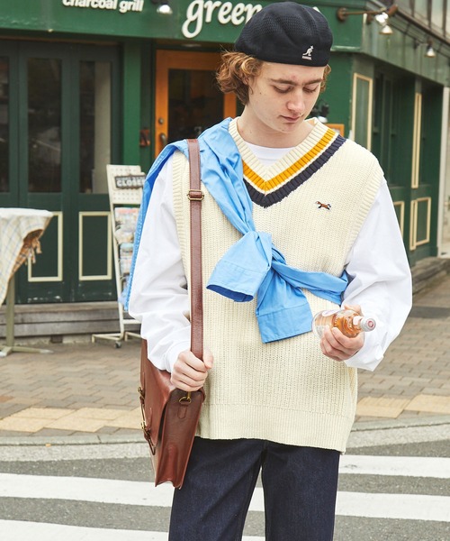 「PENNEYS」 Vネックニット M ネイビー メンズ