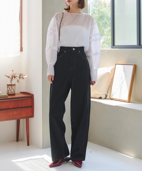 「KOBE LETTUCE」 加工デニムパンツ L ブルー レディース