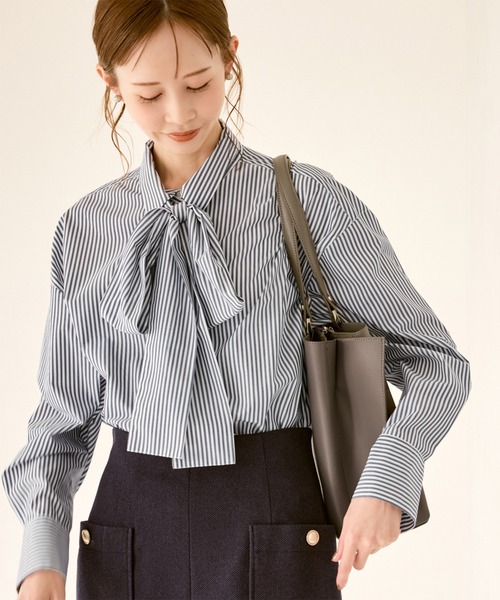 ROPE' PICNIC（ロペ ピクニック） ブラウス シャツ 「防シワ」ボウタイ