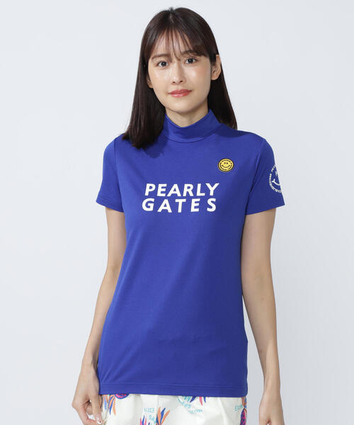 PEARLY GATES - アルチビオ ボーダー 袖ライン モックネック プルオーバー カットソー PEARLY GATES tシャツ 「PEARLY GATES」カノコ×天竺 半袖Relax