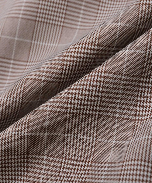 新品 fitmore グレンチェックティアードブラウス ブラウン Fit more（フィットモア） ブラウス シャツ グレンチェックティアード