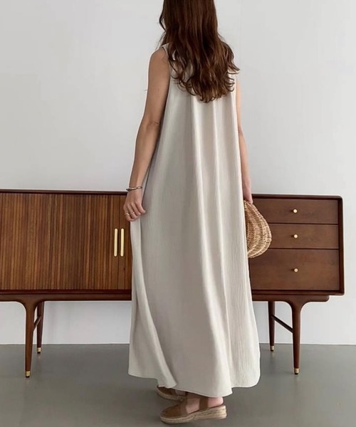 「FILLOU」 ノースリーブワンピース MEDIUM モカ レディース_画像9