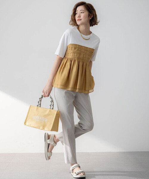 「23区」 半袖カットソー 48 グレー レディース_画像2