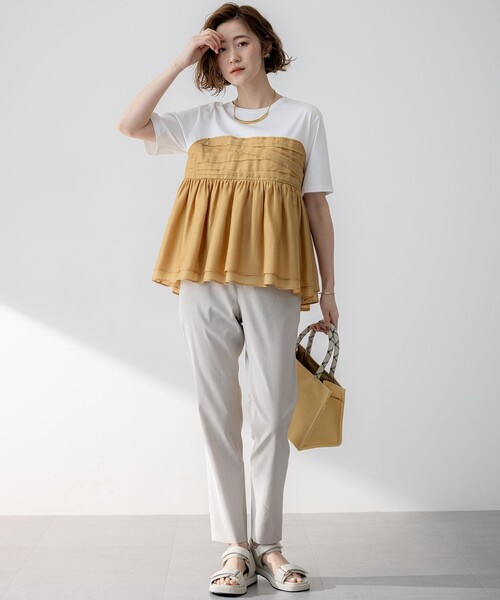 「23区」 半袖カットソー 48 グレー レディース_画像3