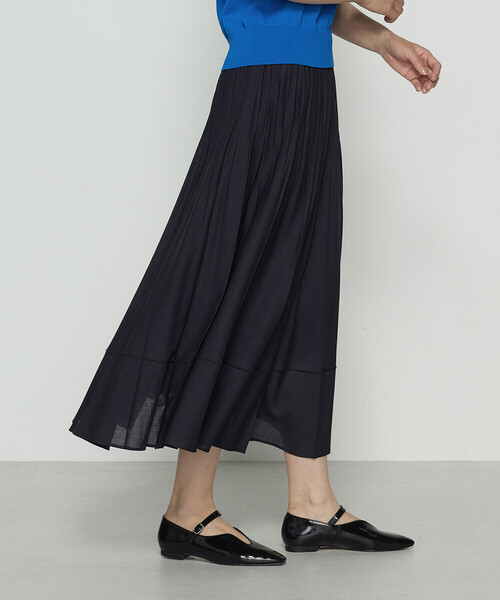 コムサ（COMME CA）/ドライシャンブレー プリーツスカート COMME CA（コムサ） スカート ドライシャンブレー プリーツスカート