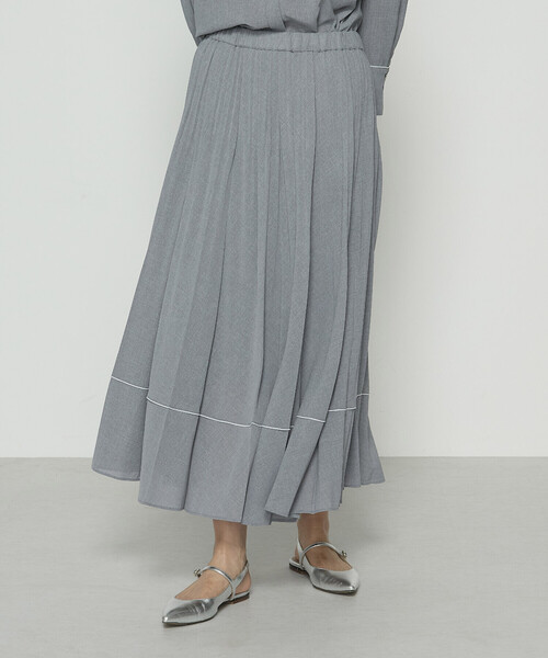COMME CA（コムサ） スカート ドライシャンブレー プリーツスカート