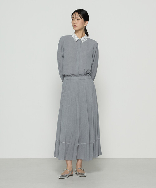 コムサ（COMME CA）/ドライシャンブレー プリーツスカート COMME CA（コムサ） スカート ドライシャンブレー プリーツスカート