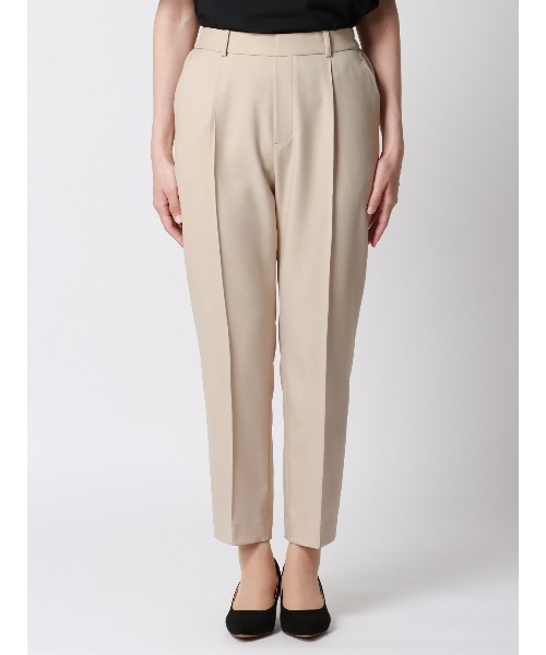 スラックス パンツ CHANTOWA ピンタックテーパードパンツ