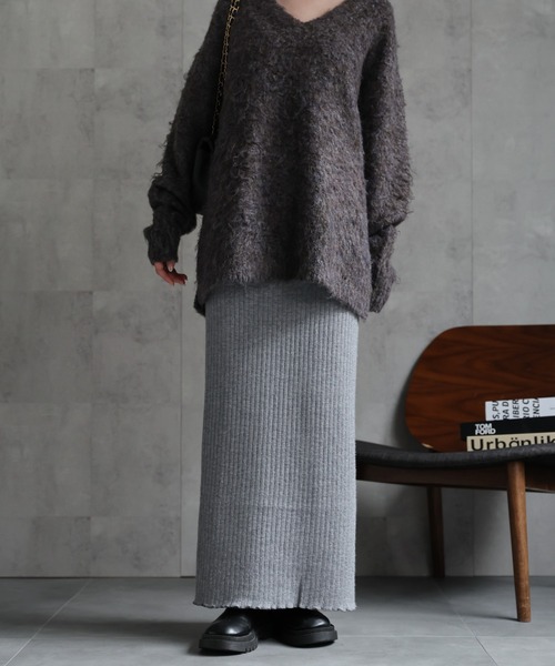 sakishimatokyo スカート 「ふんわり」裏シャギー ニットスカート