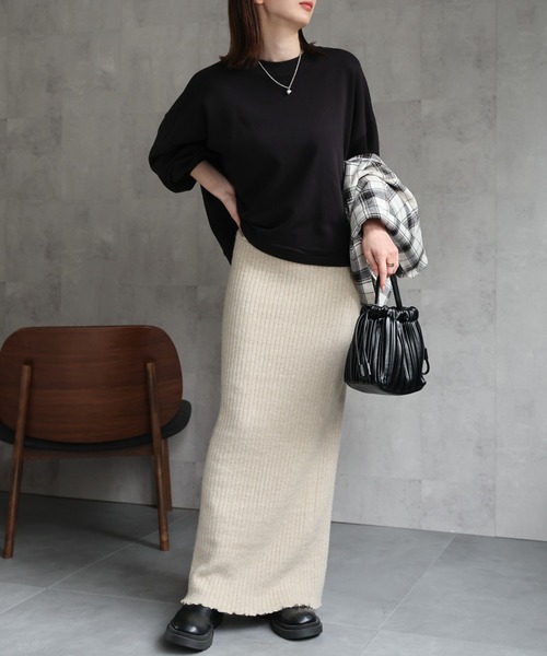 sakishimatokyo スカート 「ふんわり」裏シャギー ニットスカート