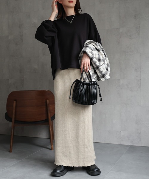 sakishimatokyo スカート 「ふんわり」裏シャギー ニットスカート