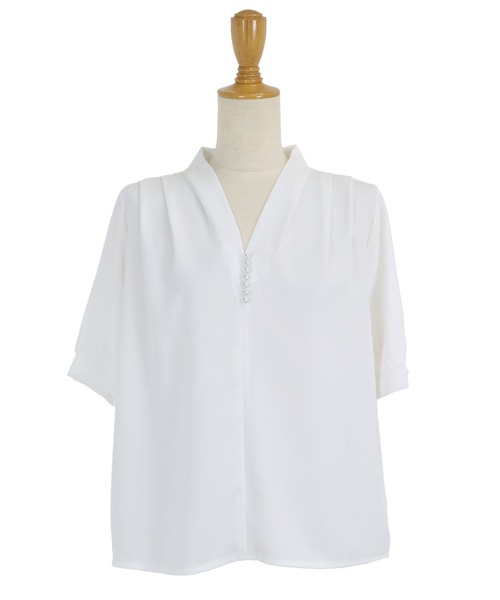 「BLUEEAST」 半袖ブラウス MEDIUM ベージュ レディース_画像2