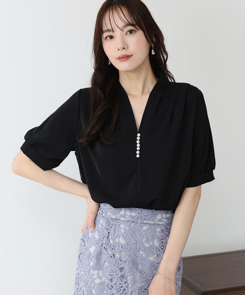 「BLUEEAST」 半袖ブラウス MEDIUM ベージュ レディース_画像7