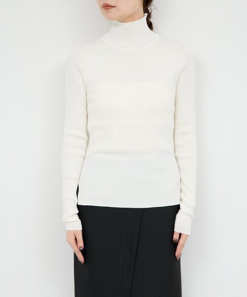 ガリャルダガランテ ウールタートルネック ニット ホワイト F GALLARDAGALANTE（ガリャルダガランテ） ニット セーター ベーシック