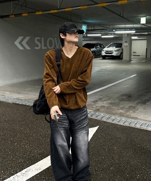 COSYHARU（コシハル） セーター ニット ブリンVネックカットオフニット