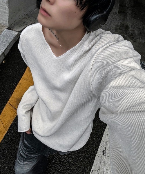 COSYHARU（コシハル） セーター ニット ブリンVネックカットオフニット 