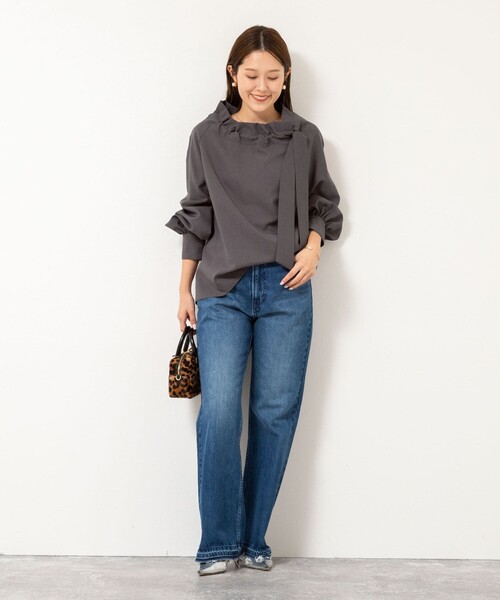 NOLLEY'S（ノーリーズ） ブラウス シャツ ウォッシャブル衿ギャザー