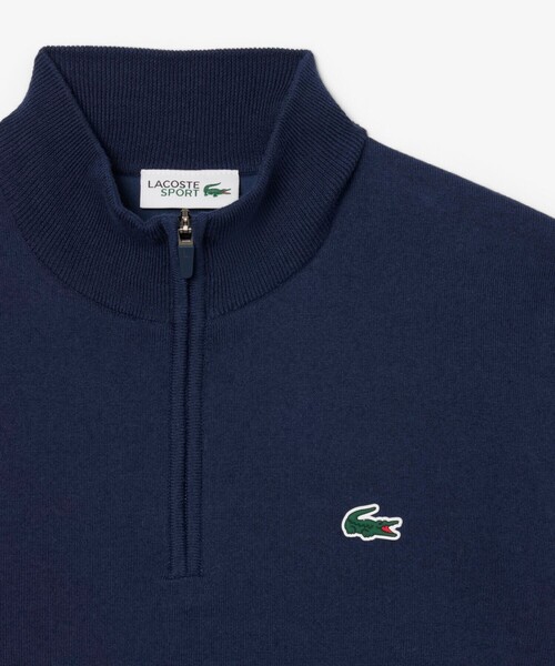 ゴルフィッカーズLACOSTE ネイビー セーター Men's Golf Quarter-Zip Windbreaker Sweater - Sweaters