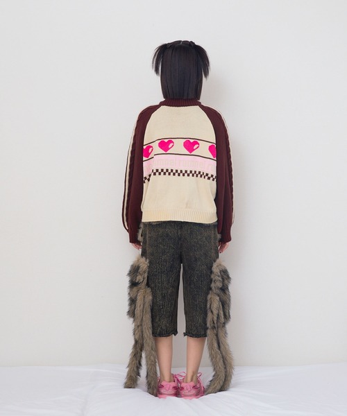 rumnel： ニット セーター ハートジップニットブルゾン / heart zip
