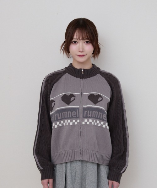 rumnel: ニット セーター ハートジップニットブルゾン / heart zip rumnel: ニット セーター ハートジップニットブルゾン / heart zip