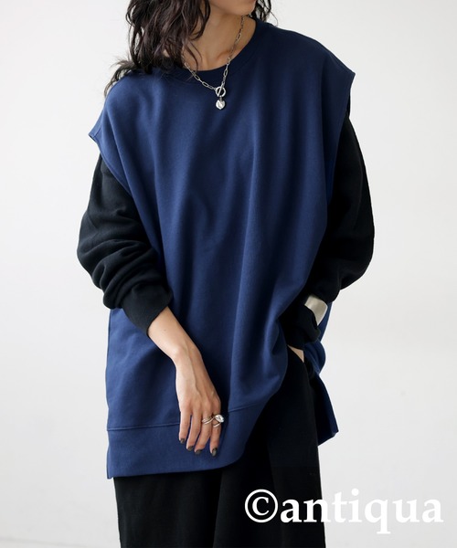 「antiqua」 ベスト 1 ブラック レディース_画像3