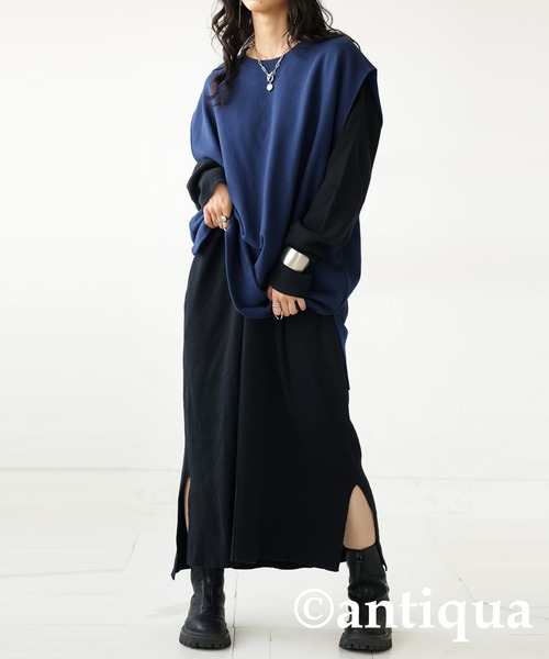 「antiqua」 ベスト 1 ブラック レディース_画像4