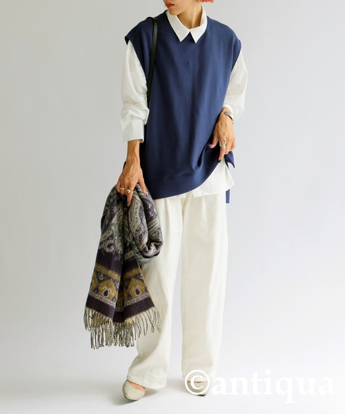 「antiqua」 ベスト 1 ブラック レディース_画像6